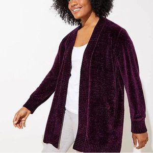 EUC LOFT Chenille Open Cardigan Sweater in Goldenrod Yellow - Size Small Petite